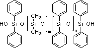 Molecular structure of HOSi(C6H5)2O[Si(CH3)2O]x[Si(C6H5)2O]ySi(C6H5)2OH
