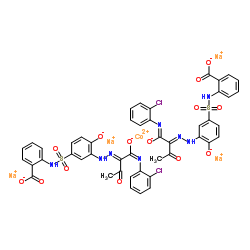 Molecular structure of C46H32Cl2CoN8Na4O14S2