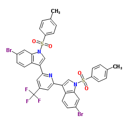Molecular structure of C36H24Br2F3N3O4S2