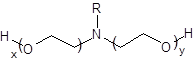 Molecular structure of RN(CH2CH2O)mH(CH2CH2O)nH