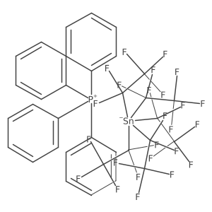 Molecular structure of C34H20F25PSn