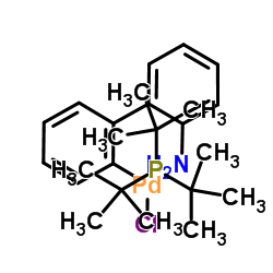 Molecular structure of C24H37ClNPPd