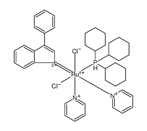 Molecular structure of C43H53Cl2N2PRu