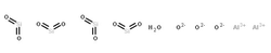 Molecular structure of 4[O2Si].2[Al+3].3[O-2].H2O
