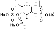 Molecular structure of (C6H7Na3O14S3)n