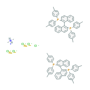 Molecular structure of (CH3)2NH2+[C96H80Cl5P4Ru2]−
