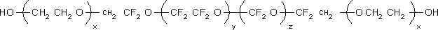 Molecular structure of HO(CH2CH2O)xCH2CF2O(CF2CF2O)y(CF2O)ZCF2CH2(OCH2CH2
