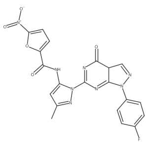 Molecular structure of C20H13FN8O5