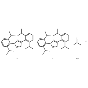Molecular structure of C54H75Au2BF4N4O+2
