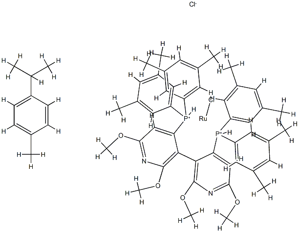 Molecular structure of C56H66Cl2N2O4P2Ru+
