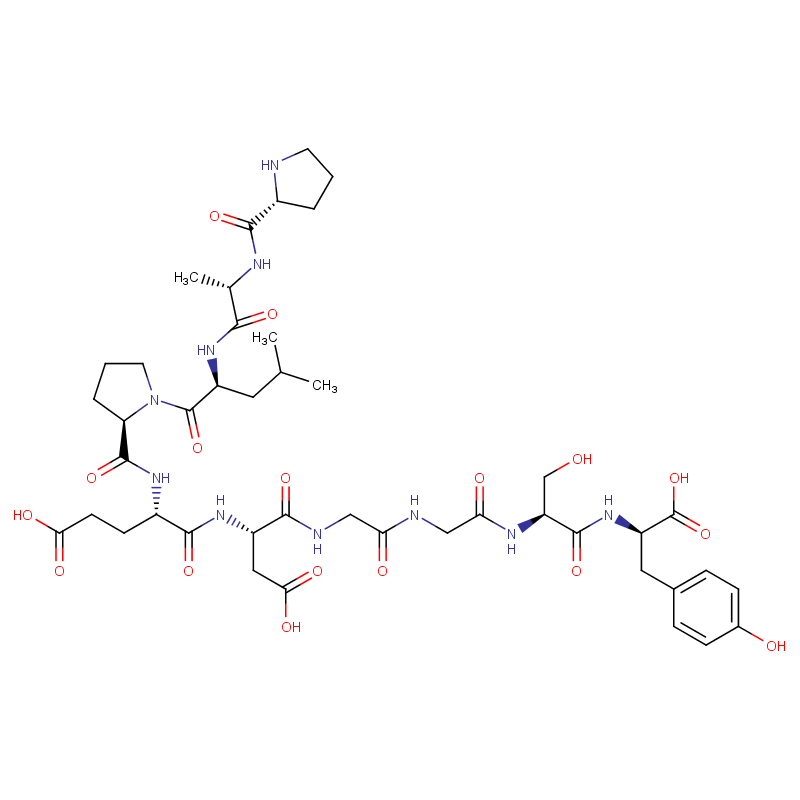 Molecular structure of C44H64N10O17