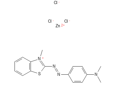Molecular structure of C17H17I3N4SZn