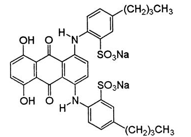 Molecular structure of C34H32N2Na2O10S2