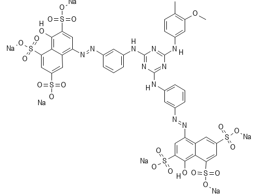 Molecular structure of C44H32ClN13Na4O16S4