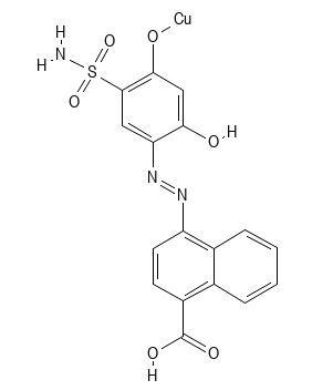 Molecular structure of C20H15CuN5O5S