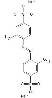 Molecular structure of C16H10N2Na2O7S2