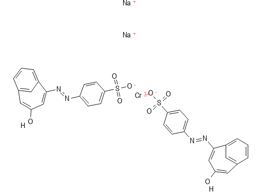 Molecular structure of C16H9ClN2Na2O7S2