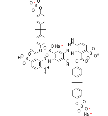 Molecular structure of C47H36N6Na2O14S4