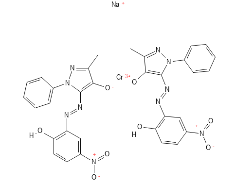 Molecular structure of C32H22N10O8.Cr.Na