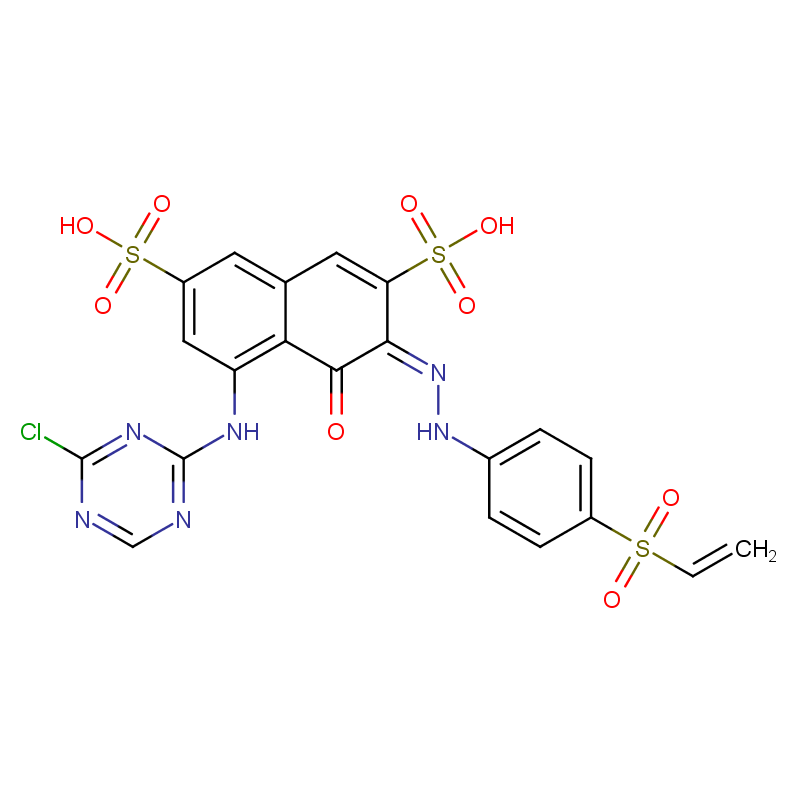 Molecular structure of C41H30Cl4N14O14S4.4Na