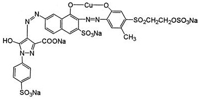 Molecular structure of C29H20N6O17S4.4Na