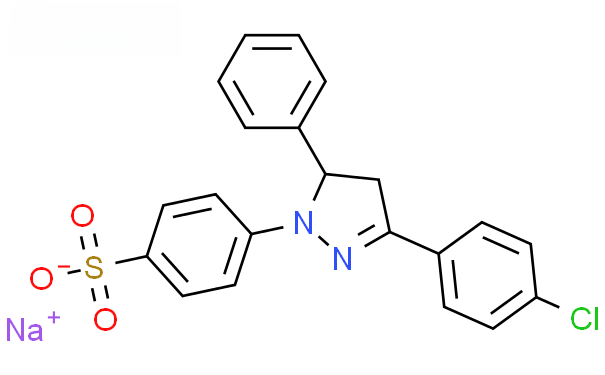 Molecular structure of C21H16ClN2NaO3S