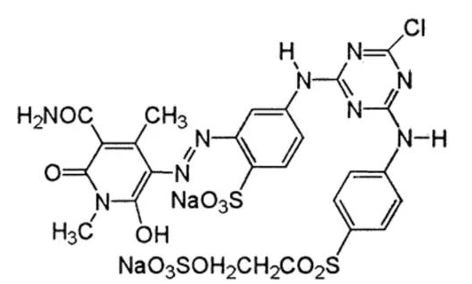 Molecular structure of C25H22ClN9Na2O12S3