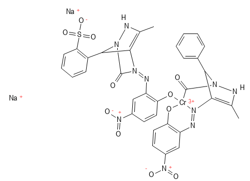 Molecular structure of C32H21CrN10Na2O11S