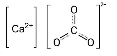 Molecular structure of CaCO3