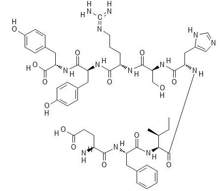 Molecular structure of C2198H3424N588O704S28
