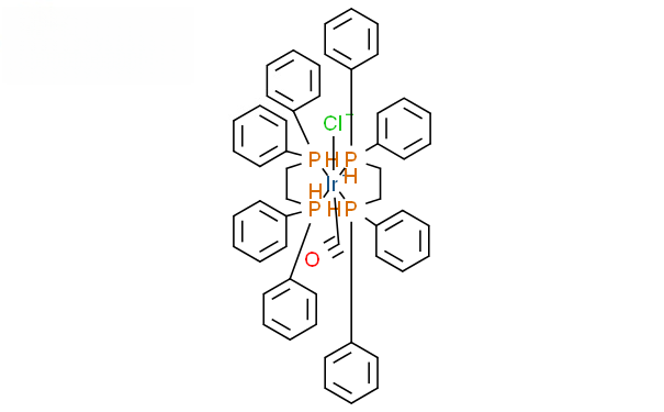 Molecular structure of [[(C6H5)2PCH2-]2]2Ir(CO)Cl
