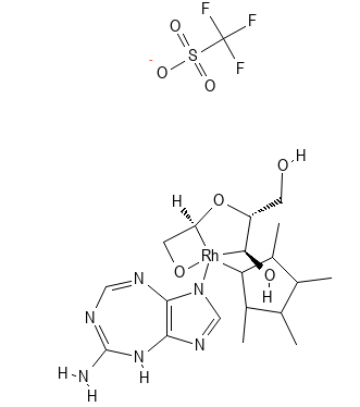 Molecular structure of C63H81F9N15O18Rh3S38·H2O