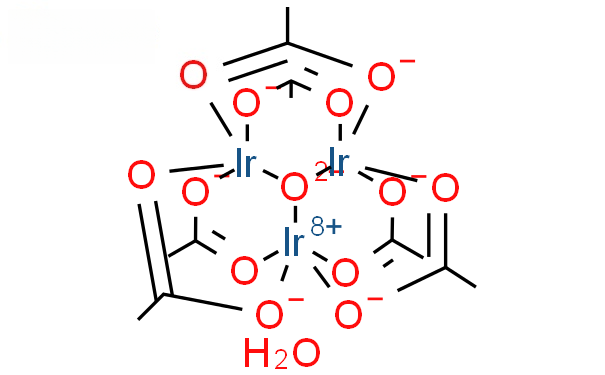 Molecular structure of (CH3CO2)7Ir3O3H2O