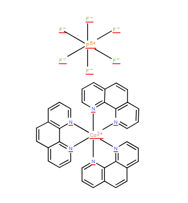 Molecular structure of C36H24CoF6N6P+