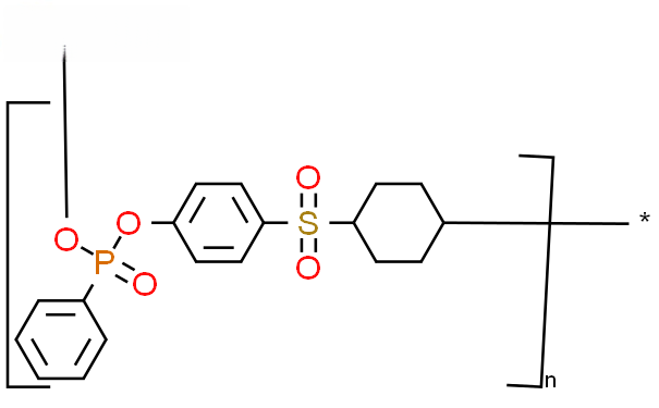 Molecular structure of (C18H13O5PS)n