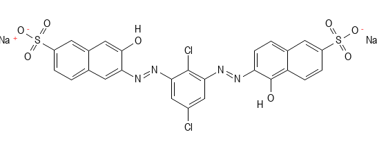 Molecular structure of C30H16Cl2N4Na2O8S2