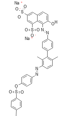 Molecular structure of C16H13N4NaO7S2