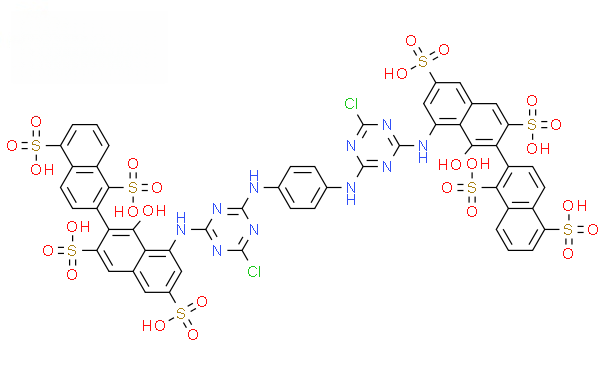 Molecular structure of C53H26I2N14Na8O26S8