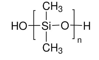 Molecular structure of OH(CH3)2Si[O(CH3)2Si]nOSi(CH3)2OH