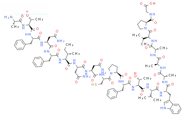 Molecular structure of C101H142N24O26S