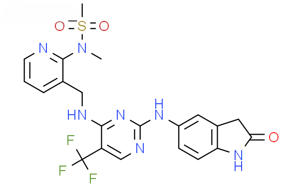 Molecular structure of C21H20F3N7O3S