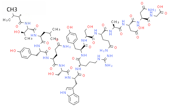 Molecular structure of C79H114N22O26
