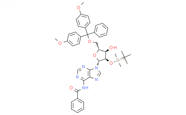 Molecular structure of C44H49N5O7Si
