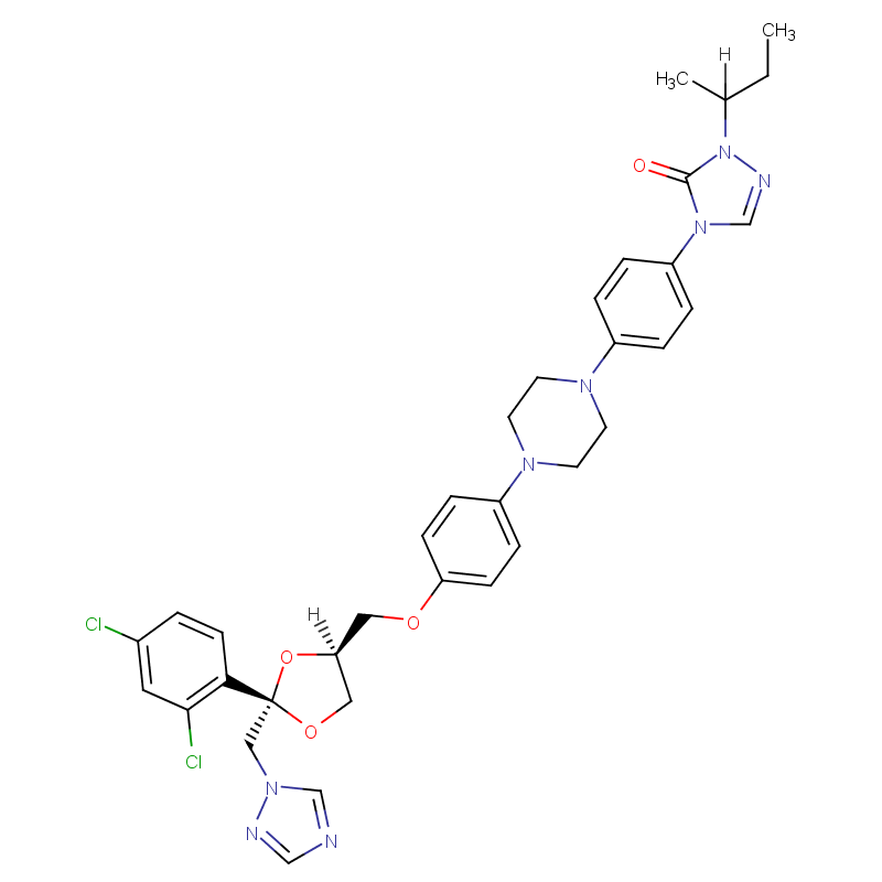 Molecular structure of C35H38Cl2N8O4