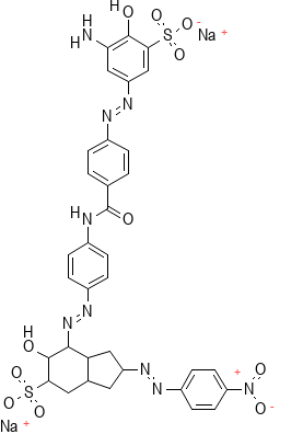 Molecular structure of C35H25N9Na2O9S2