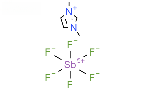 Molecular structure of C5H9F6N2Sb