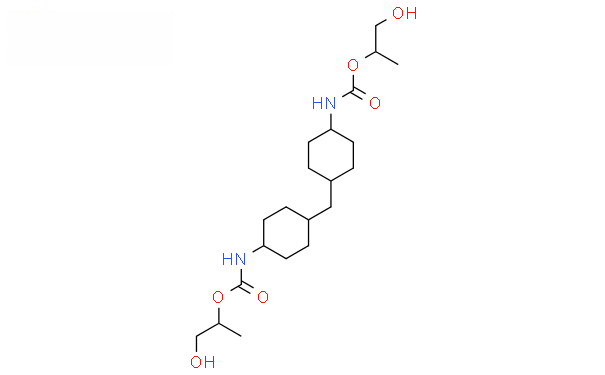 Molecular structure of (C16H22N2O2·(C3H6O)nH2O)x