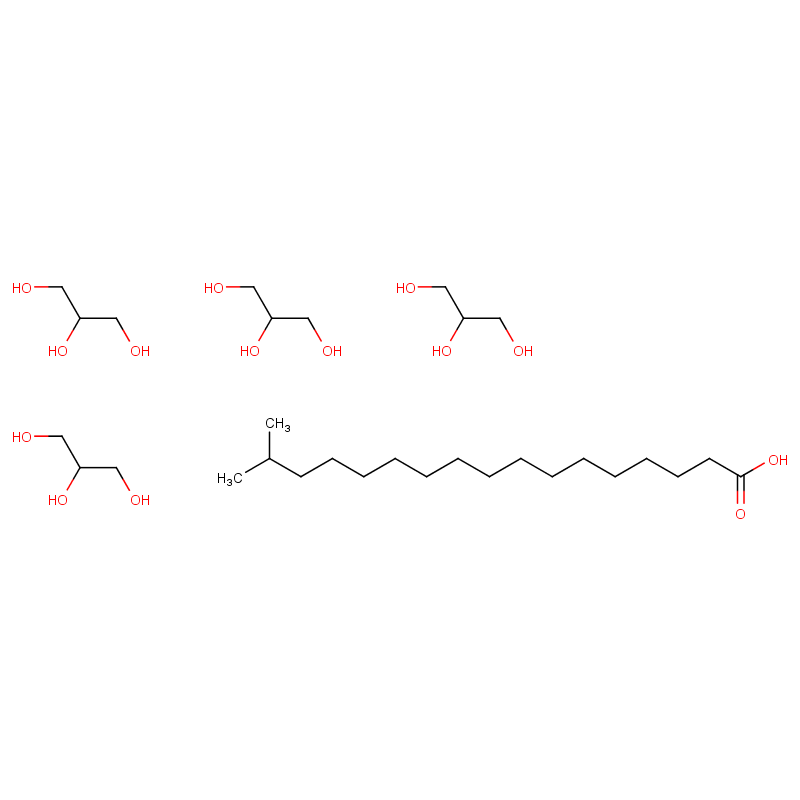 Molecular structure of C18H36O2.4[C3H8O3]