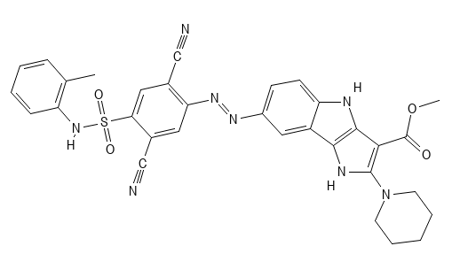 Molecular structure of C20H22N6O2S